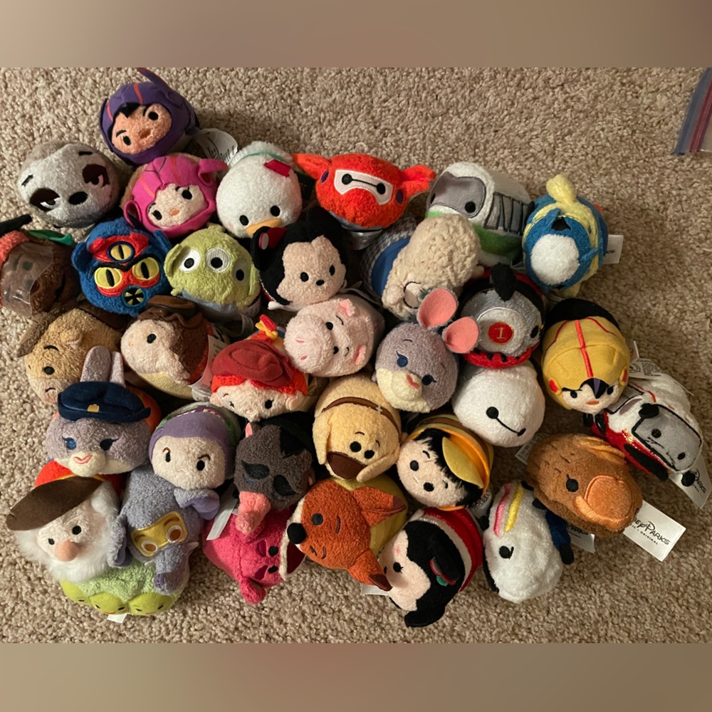 Disney Tsum Tsum Plush Set with Red, Blue, and Yellow Accents